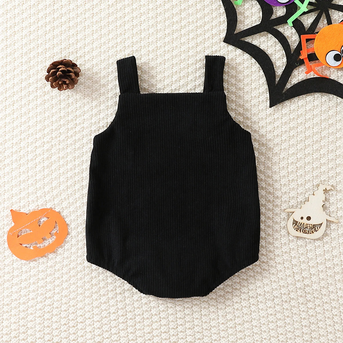 Halloween Baby Corduroy Embroidered Ghost Romper