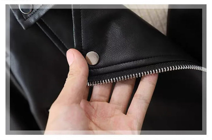 Toddler / Youth Boys PU Leather Zipper Pocket Jacket