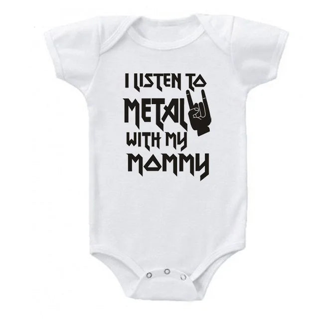 I Listen to Metal with My Mommy / Daddy Baby / Toddler Onesie