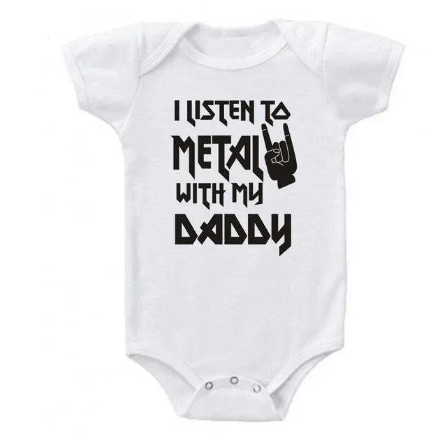 I Listen to Metal with My Mommy / Daddy Baby / Toddler Onesie