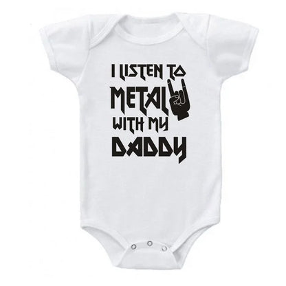 I Listen to Metal with My Mommy / Daddy Baby / Toddler Onesie