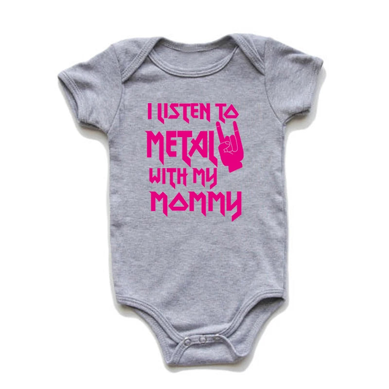 I Listen to Metal with My Mommy / Daddy Baby / Toddler Onesie