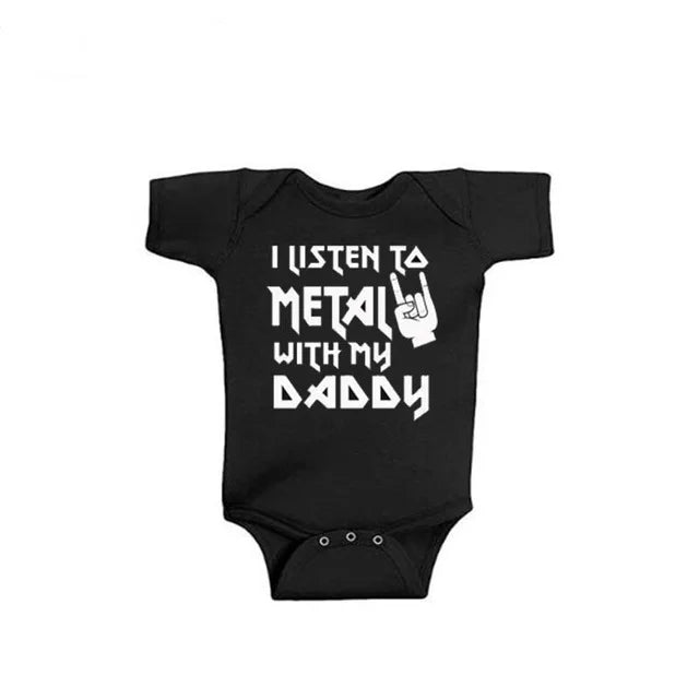 I Listen to Metal with My Mommy / Daddy Baby / Toddler Onesie
