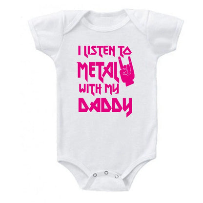 I Listen to Metal with My Mommy / Daddy Baby / Toddler Onesie