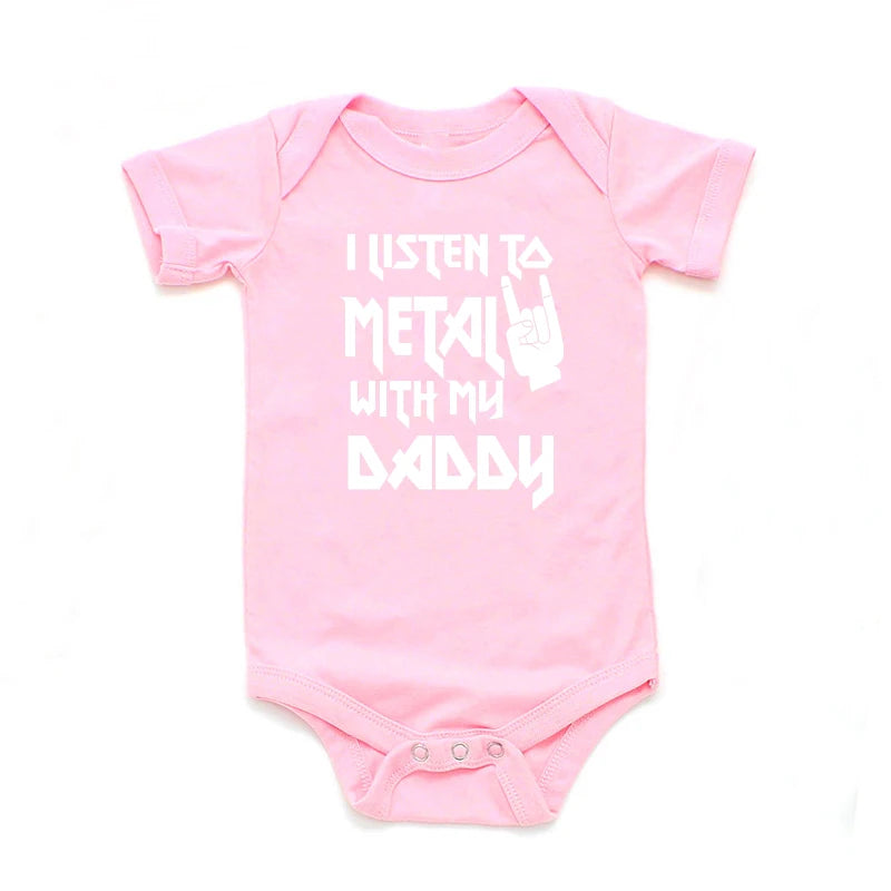 I Listen to Metal with My Mommy / Daddy Baby / Toddler Onesie