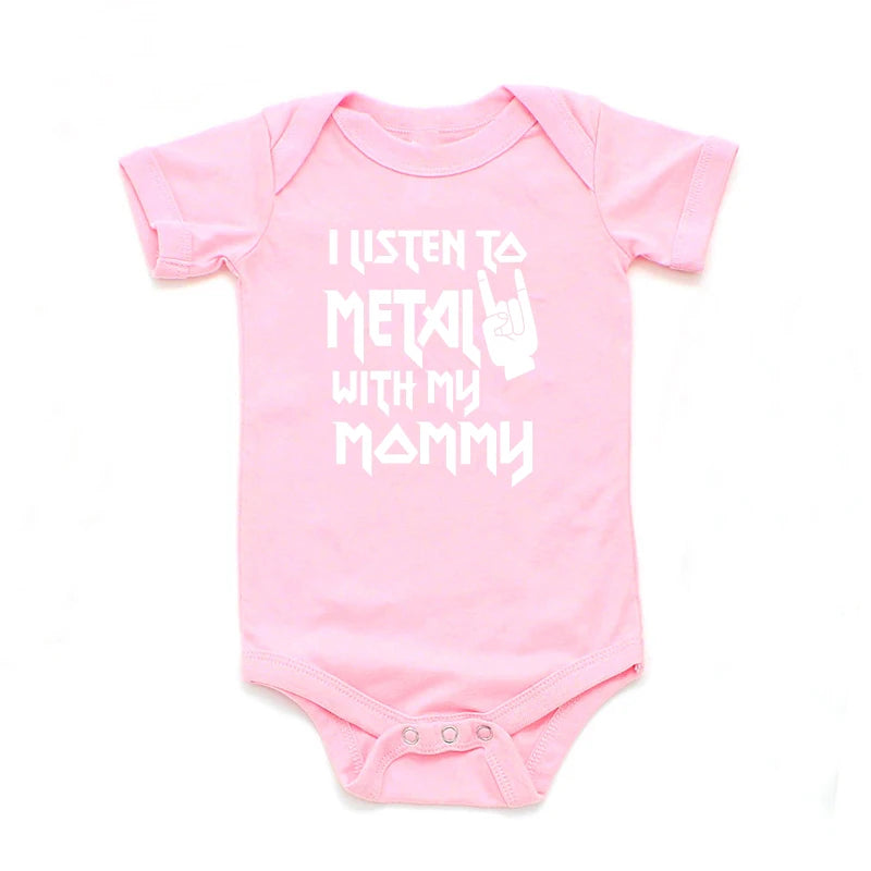 I Listen to Metal with My Mommy / Daddy Baby / Toddler Onesie