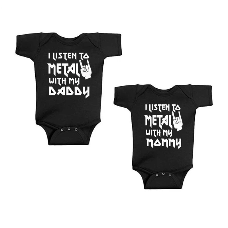 I Listen to Metal with My Mommy / Daddy Baby / Toddler Onesie