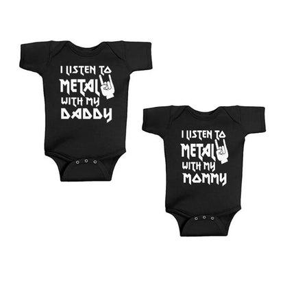 I Listen to Metal with My Mommy / Daddy Baby / Toddler Onesie
