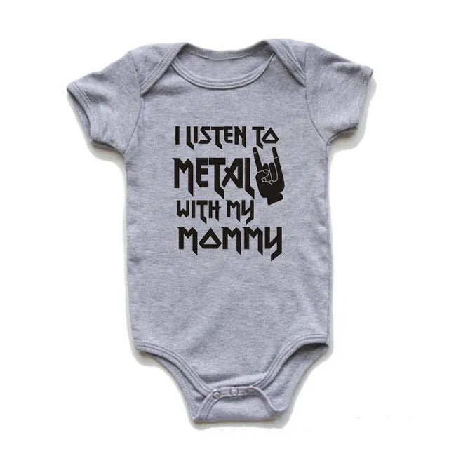 I Listen to Metal with My Mommy / Daddy Baby / Toddler Onesie