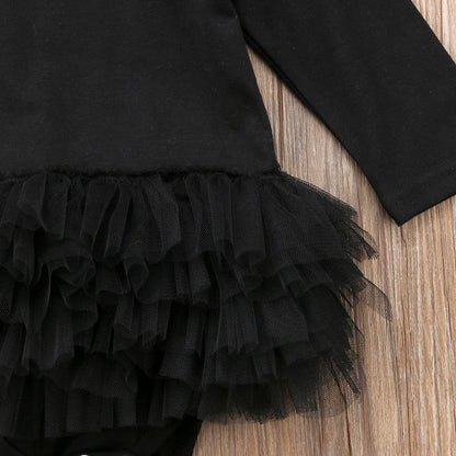 Baby Girl Long Sleeve Tutu Dress with Matching Headband