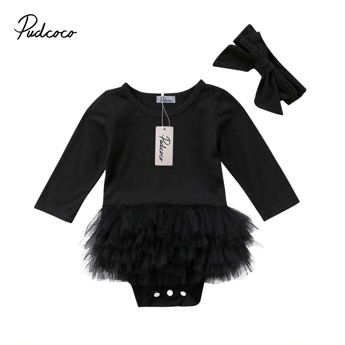 Baby Girl Long Sleeve Tutu Dress with Matching Headband