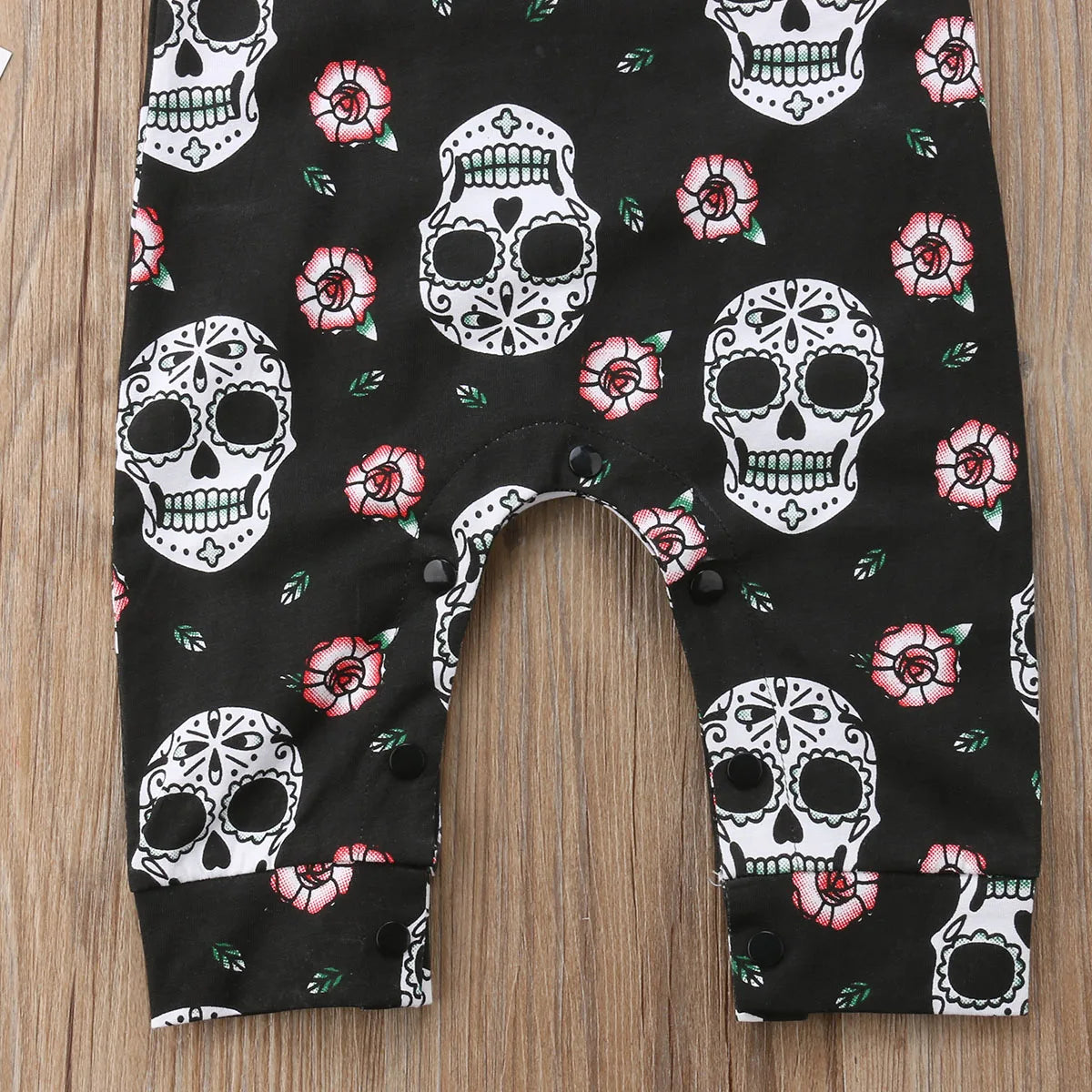Baby Girl Sleeveless Overalls Skull Jumpsuit with Headband
