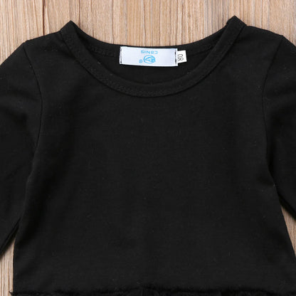 Baby Girl Long Sleeve Tutu Dress with Matching Headband