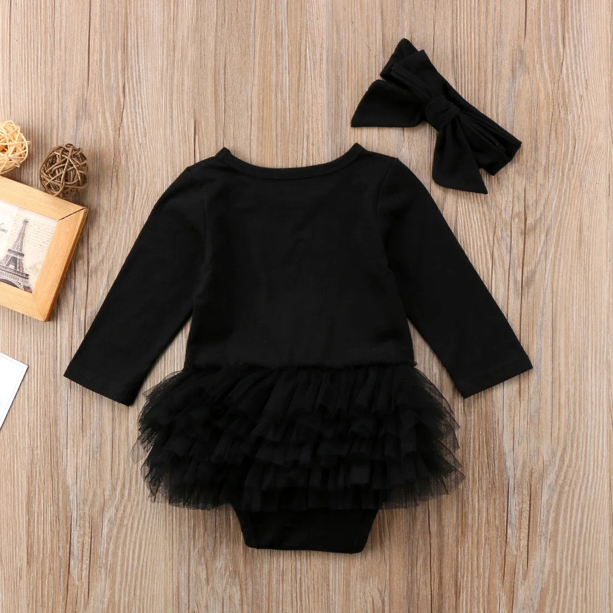 Baby Girl Long Sleeve Tutu Dress with Matching Headband