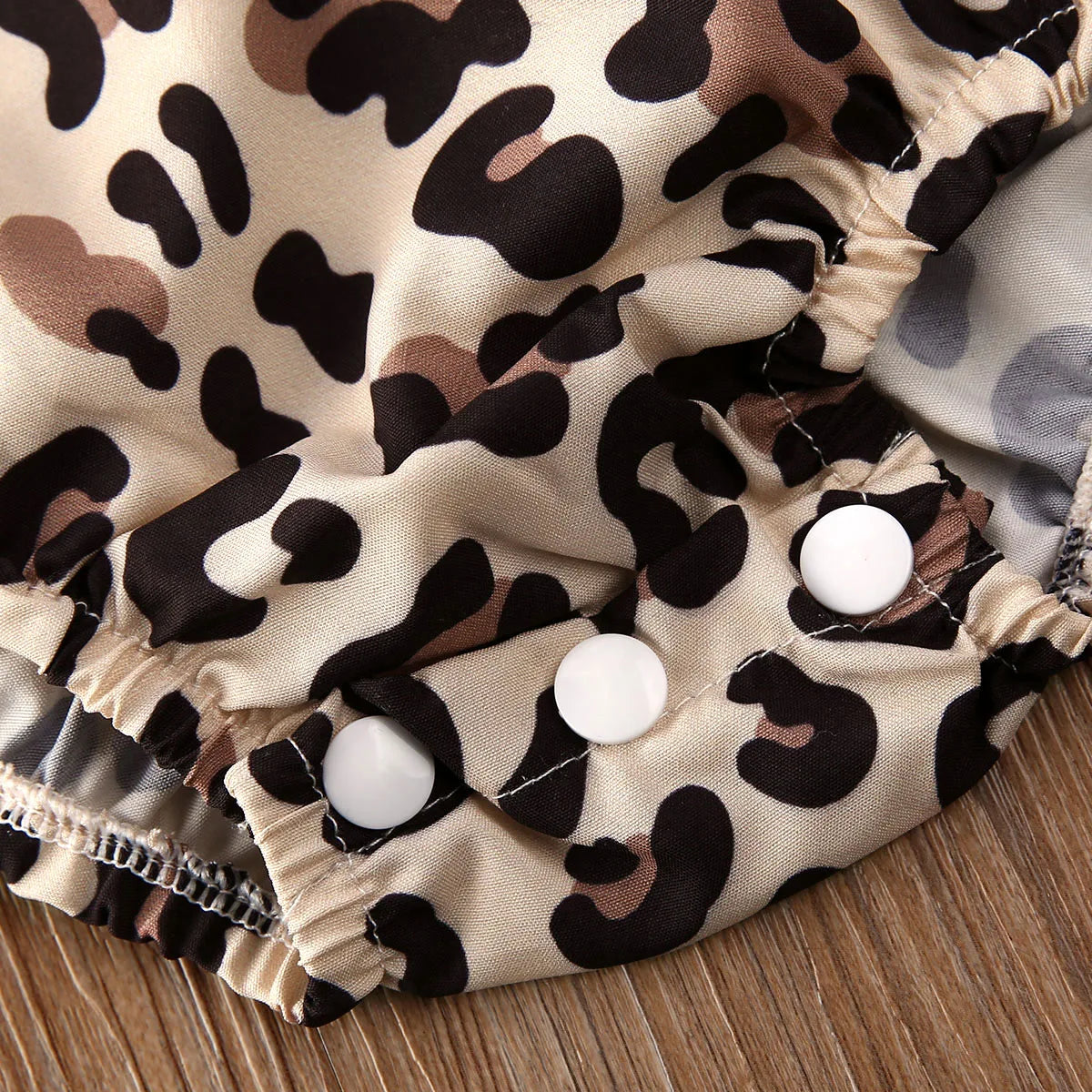 Girls / Baby Leopard Print Summer 2PC Romper with Matching Headband