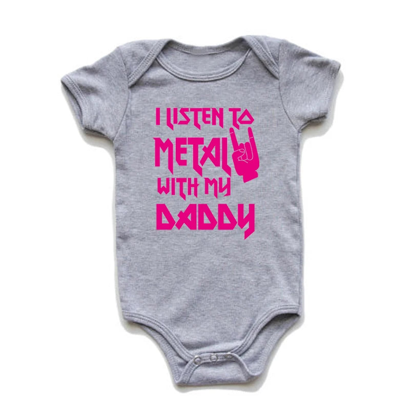 I Listen to Metal with My Mommy / Daddy Baby / Toddler Onesie