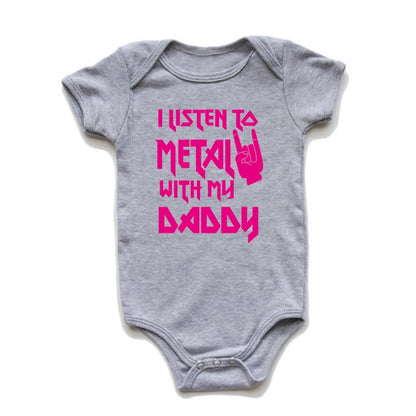 I Listen to Metal with My Mommy / Daddy Baby / Toddler Onesie