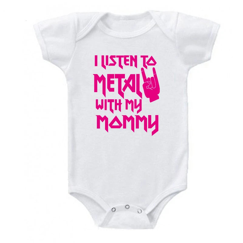 I Listen to Metal with My Mommy / Daddy Baby / Toddler Onesie