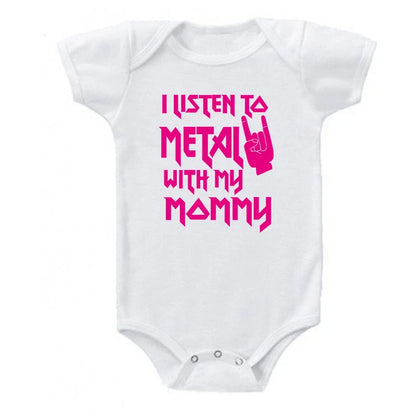 I Listen to Metal with My Mommy / Daddy Baby / Toddler Onesie