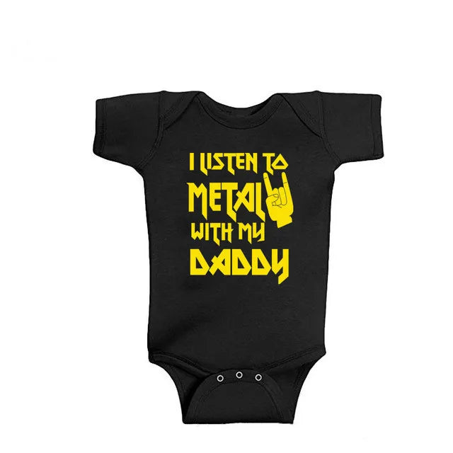 I Listen to Metal with My Mommy / Daddy Baby / Toddler Onesie