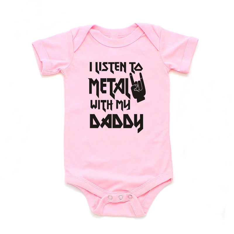 I Listen to Metal with My Mommy / Daddy Baby / Toddler Onesie