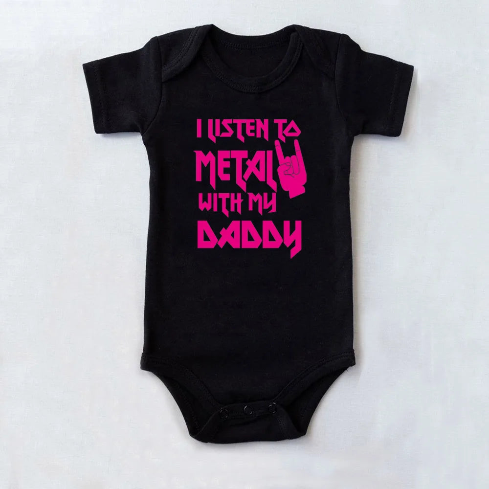 I Listen to Metal with My Mommy / Daddy Baby / Toddler Onesie