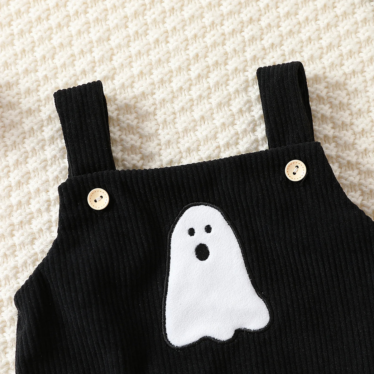 Halloween Baby Corduroy Embroidered Ghost Romper