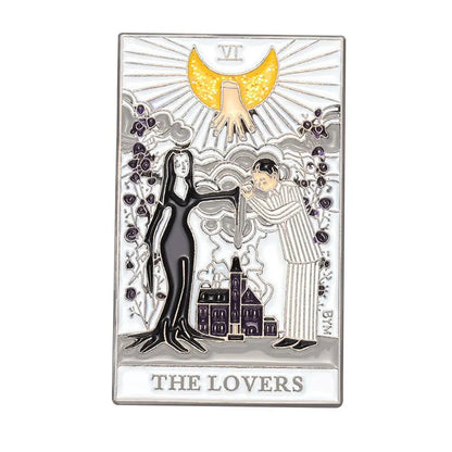 "Morticia and Gomez Addams THE LOVERS Tarot Card" Enamel Pin