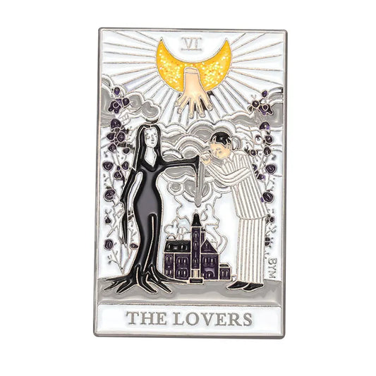 "Morticia and Gomez Addams THE LOVERS Tarot Card" Enamel Pin