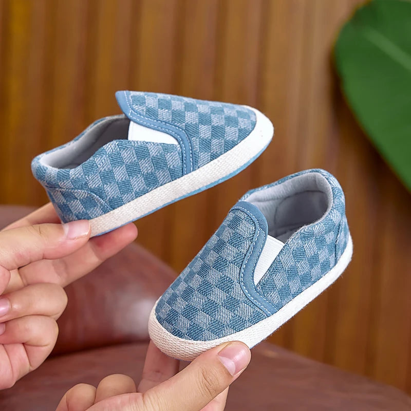Baby / Newborn Unisex Slip-On Soft-Soled Checkered Shoes