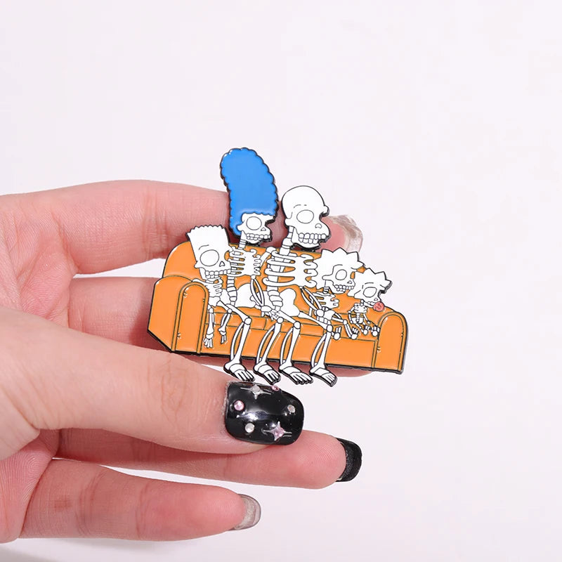 "Simpsons Skeleton Family" Enamel Pin