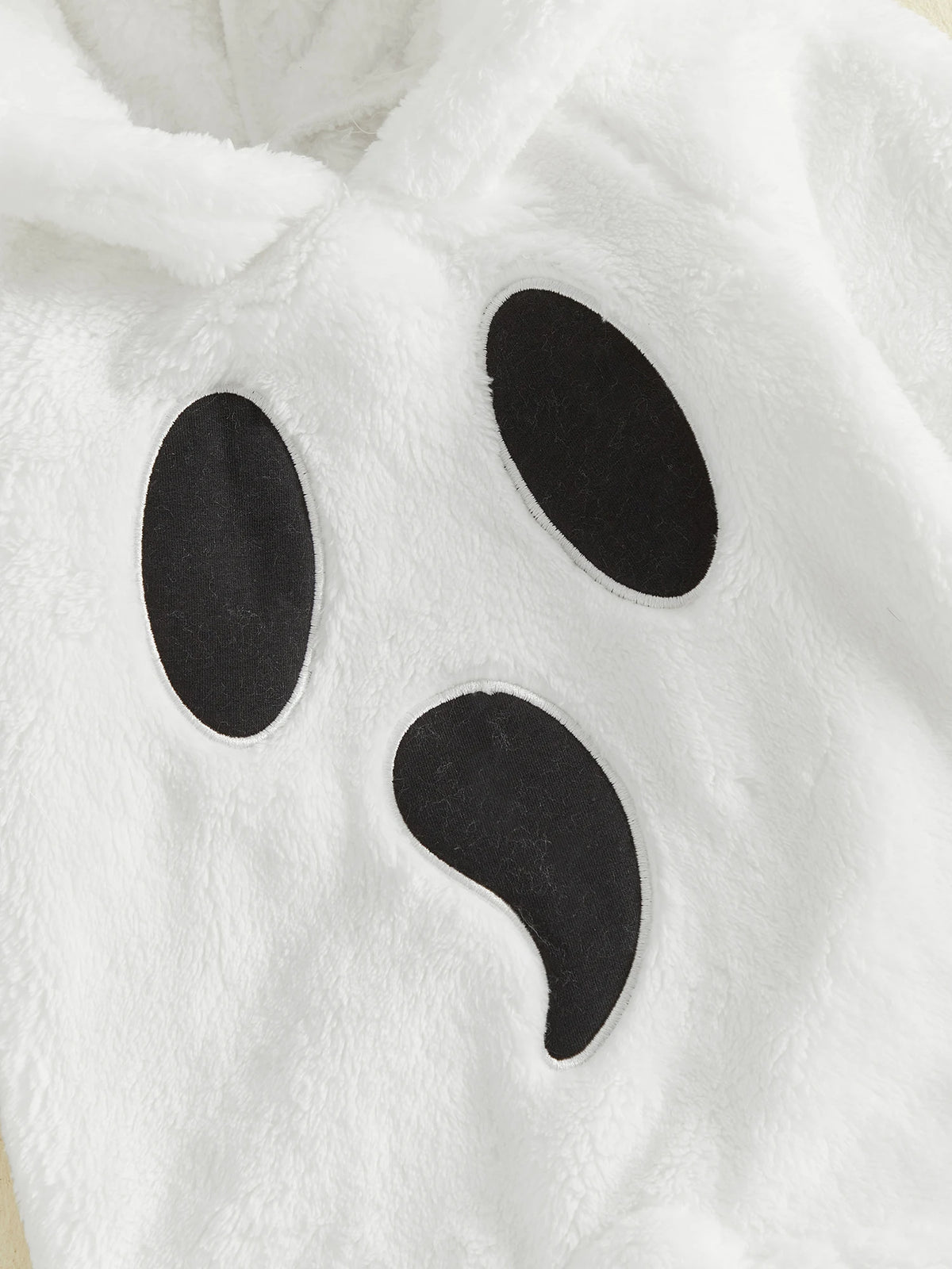 Halloween Baby Ghost Plush Long Sleeve Hooded Jumpsuit