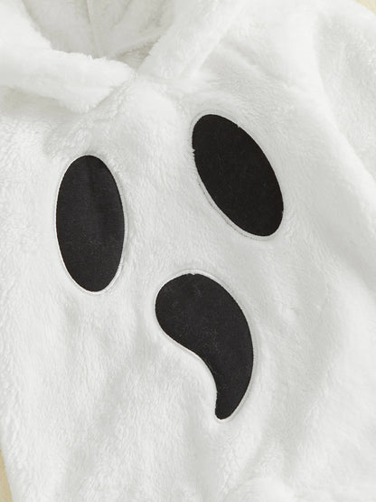 Halloween Baby Ghost Plush Long Sleeve Hooded Jumpsuit