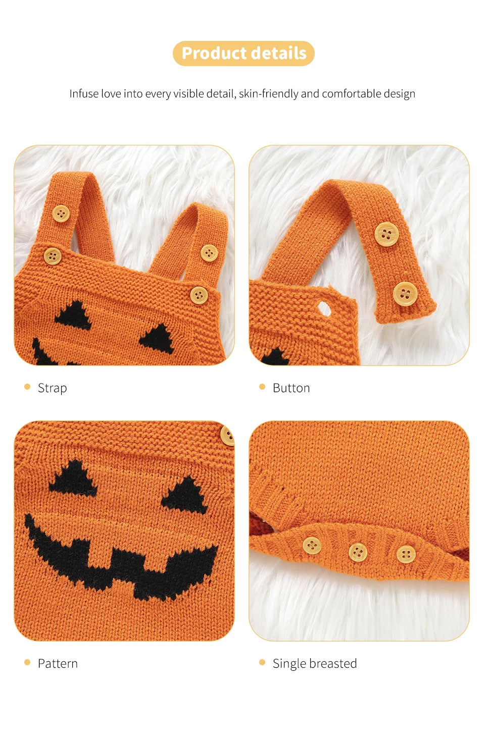 Halloween Baby Knitted Pumpkin Onesie