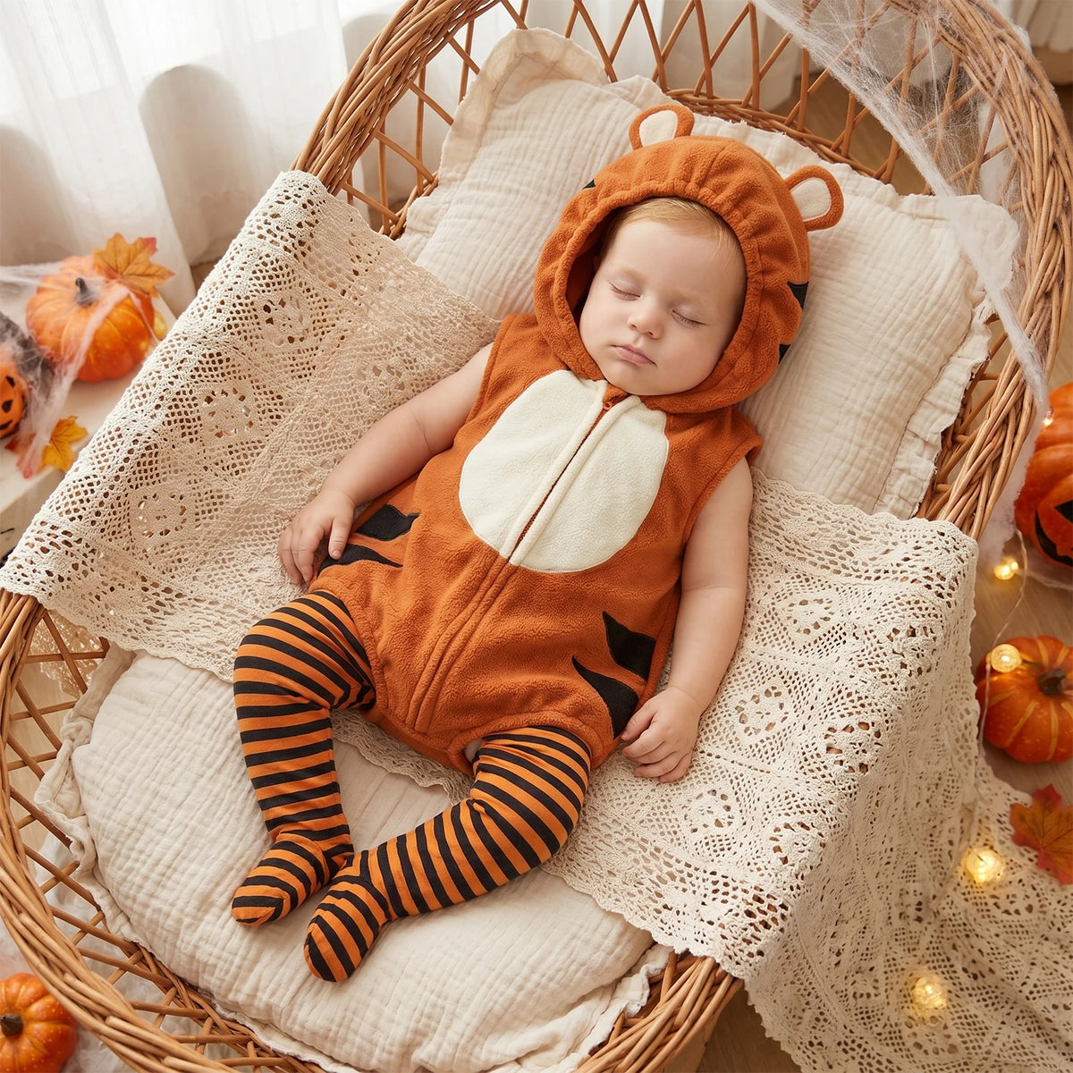 Halloween Baby Tiger Costume with Stockings
