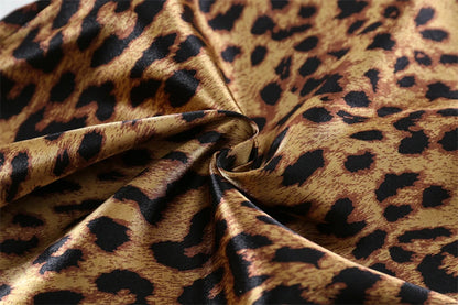 Girls / Toddler Leopard Print Satin 2 Piece Shorts Set Pajamas