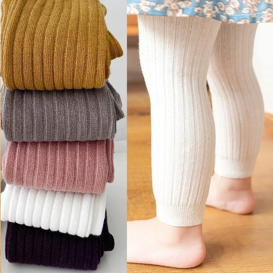 Baby Girls Cotton Stretch Leggings / Tights