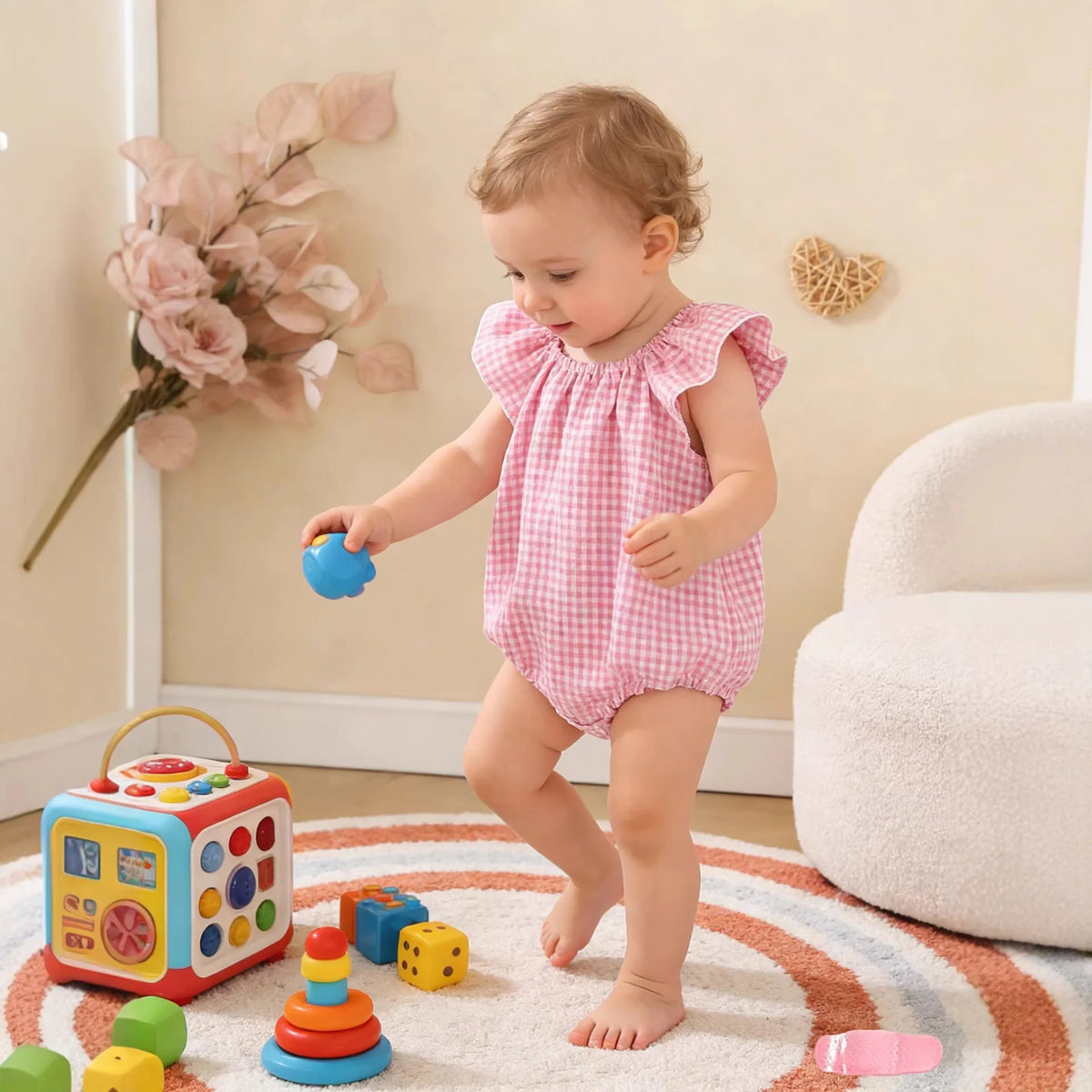 Baby Girl Plaid Romper