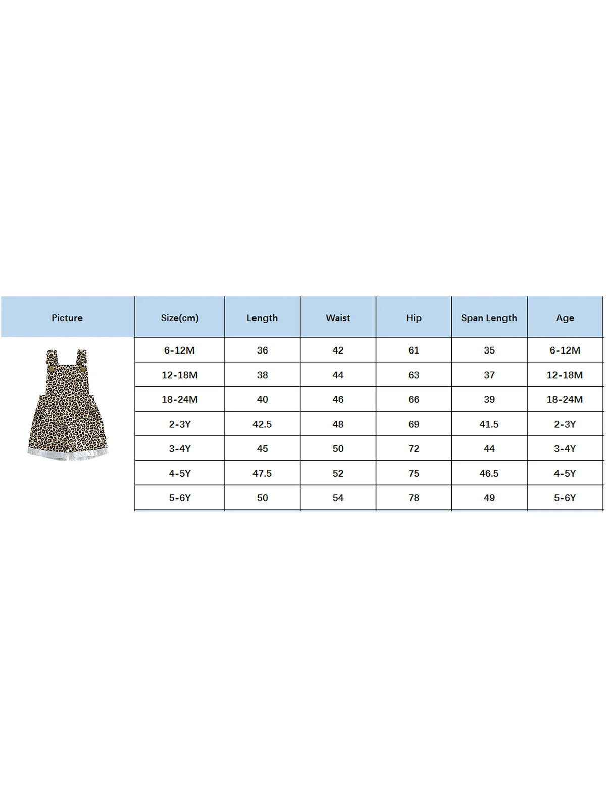 Girls / Toddler Leopard Overalls Shorts Comfy Jumpsuits