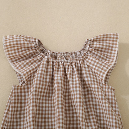 Baby Girl Plaid Romper