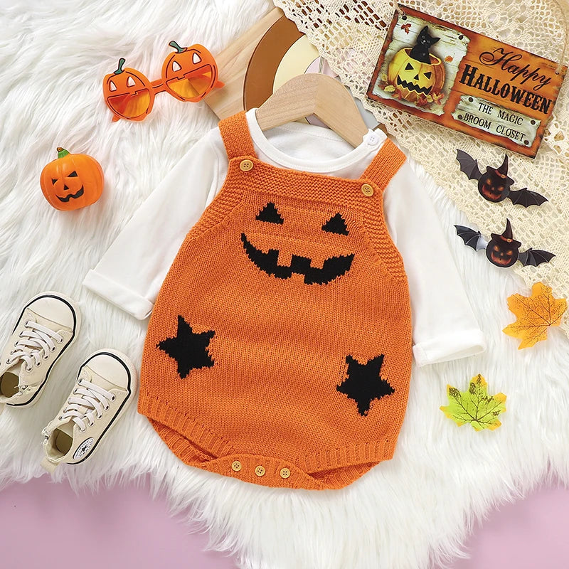 Halloween Baby Knitted Pumpkin Onesie