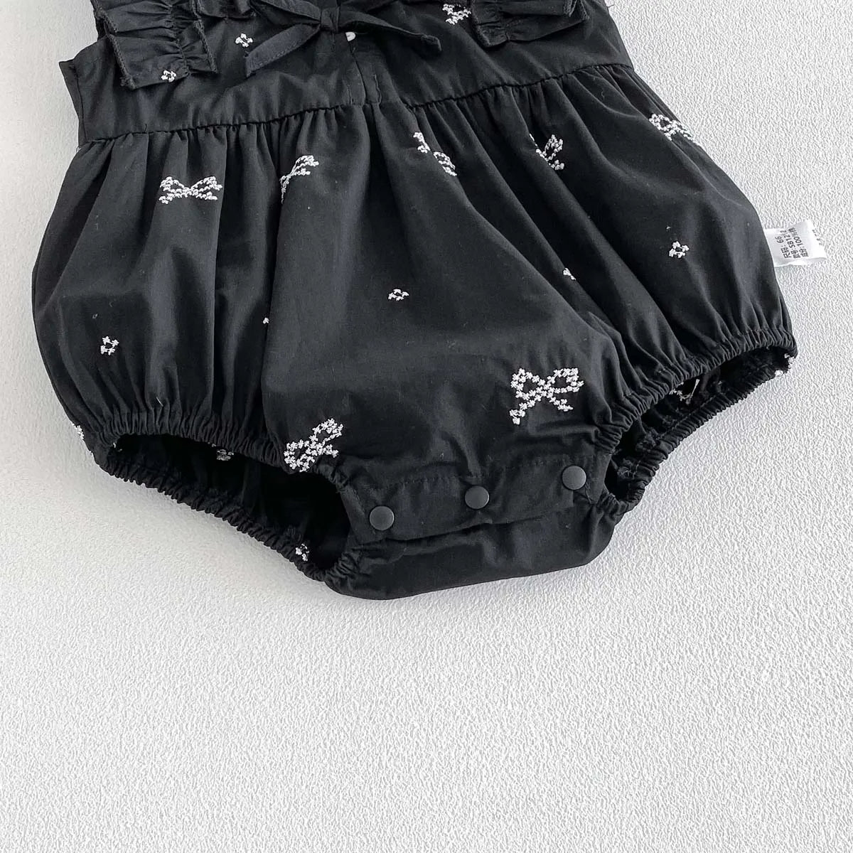 Baby Girl Bow Print Ruffle Jumpsuit