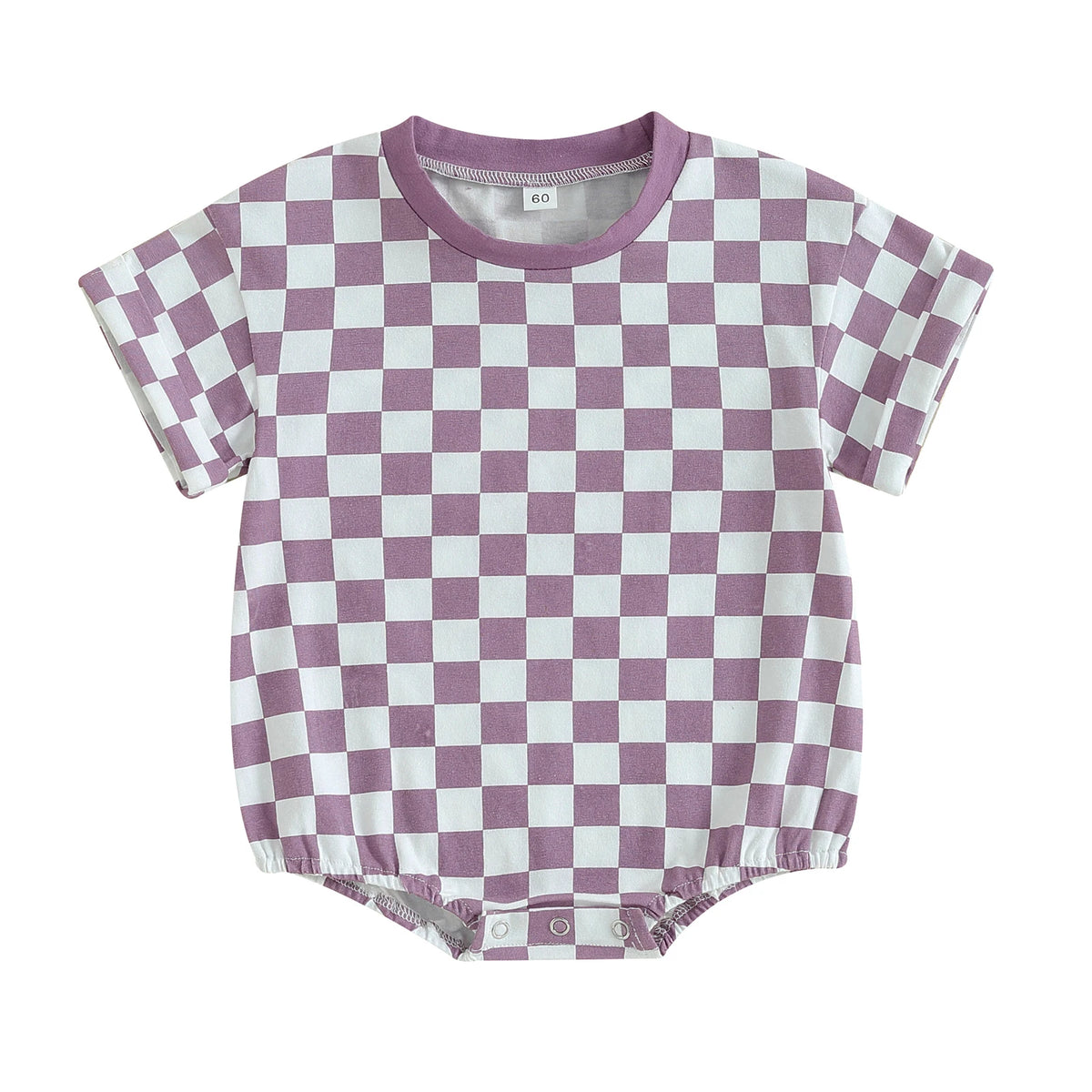Baby Checkered Short Sleeve Onesie Unisex