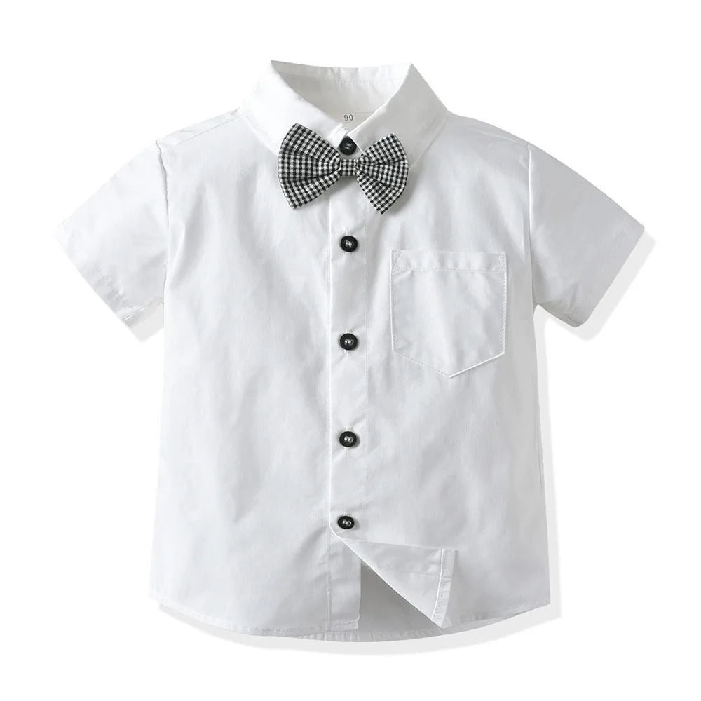 Baby Boy / Toddler Formal Plaid 4 PC Short-Sleeved Shorts Suit