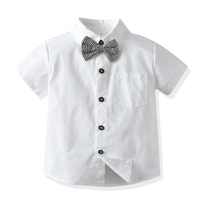 Baby Boy / Toddler Formal Plaid 4 PC Short-Sleeved Shorts Suit