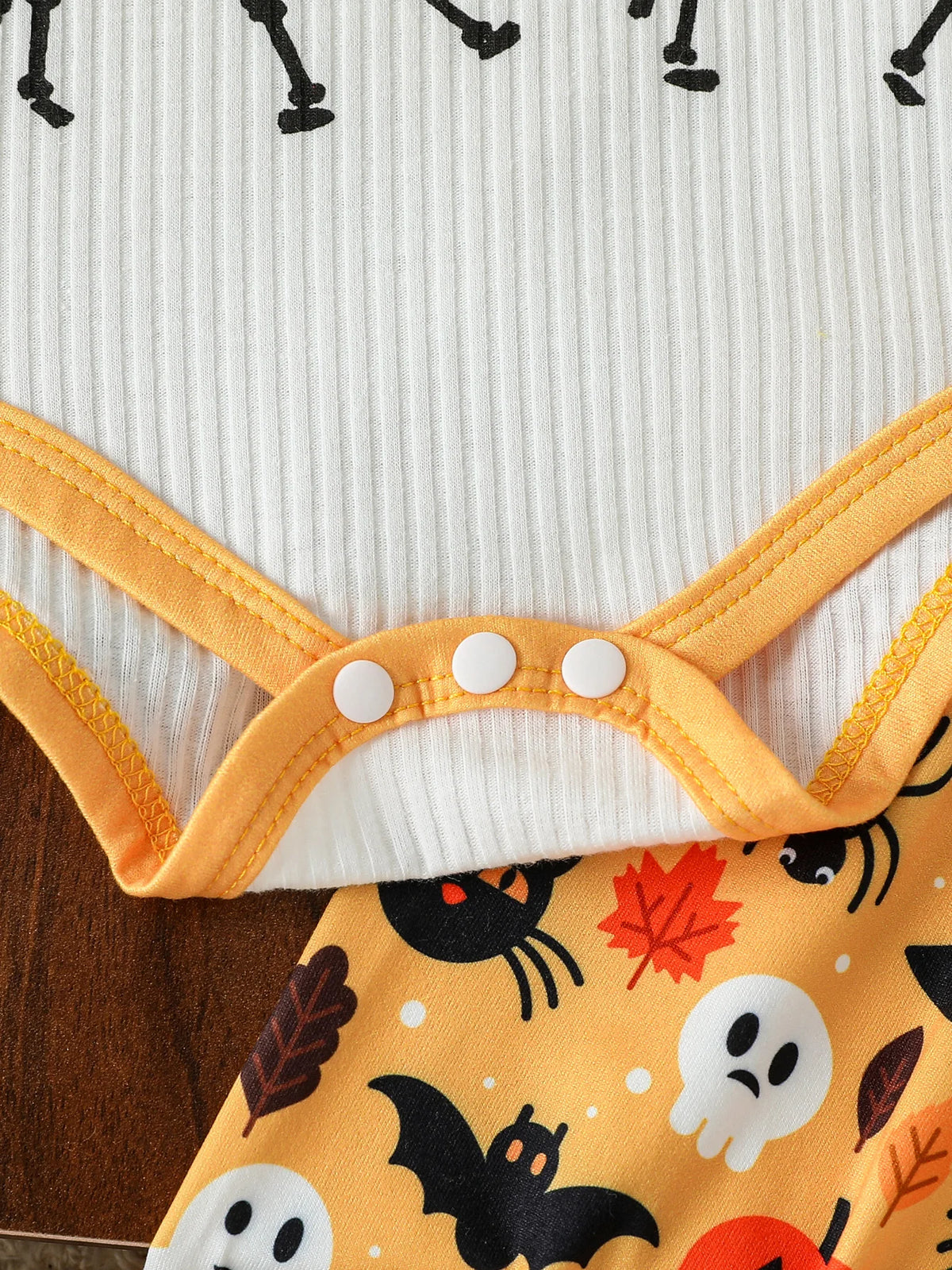 Halloween Baby Girl 3 PC Long Sleeve Pajamas with Matching Hat