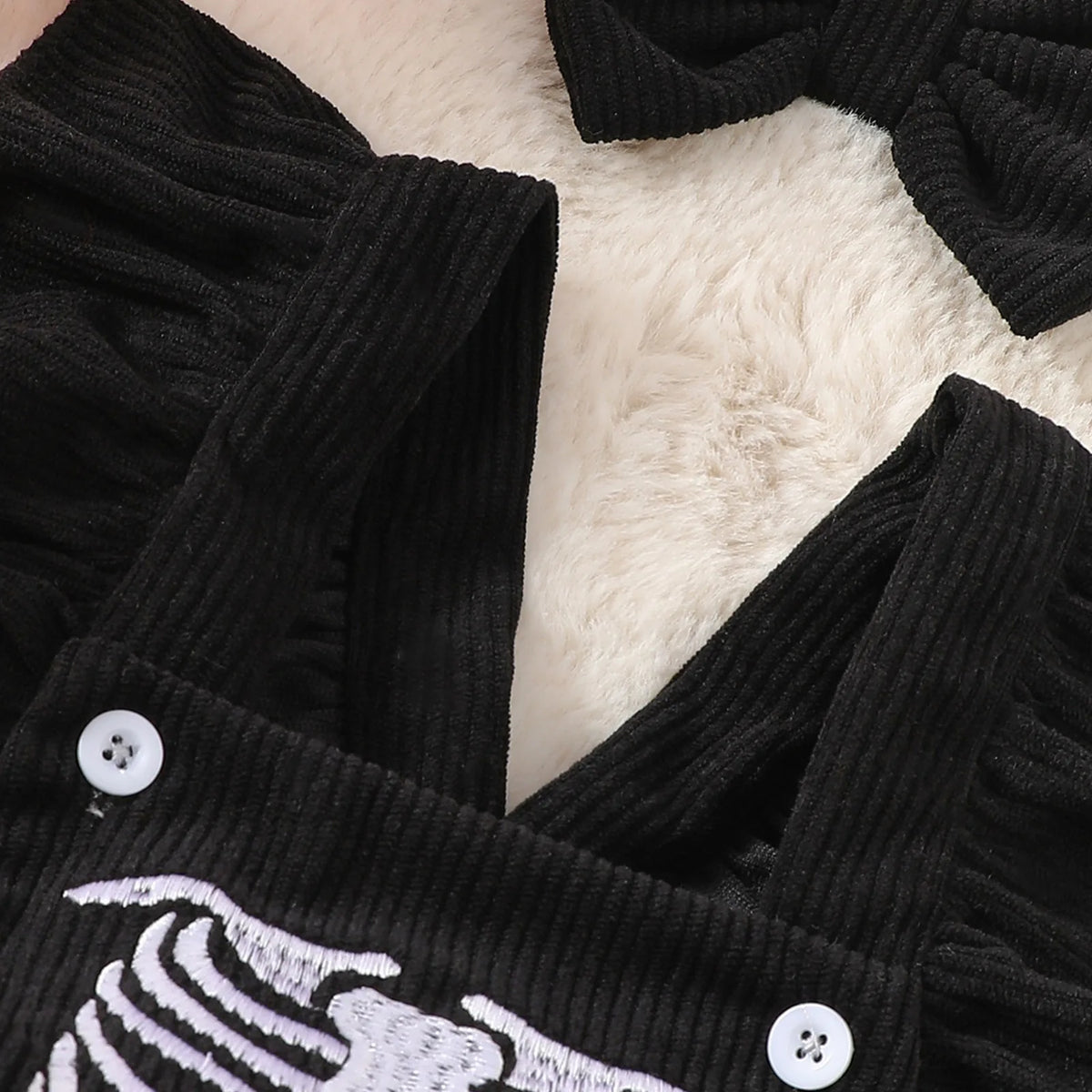 Baby Girl Halloween Corduroy Jumpsuit with matching  Headband