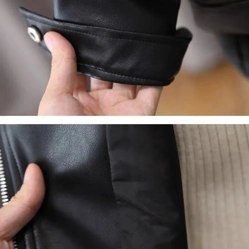 Toddler / Youth Boys PU Leather Zipper Pocket Jacket
