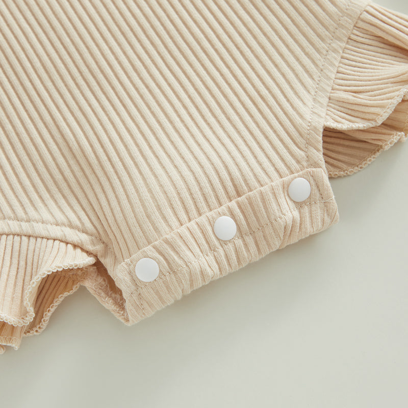 Baby Girl Sweet Summer Vintage Inspired Ribbed Romper
