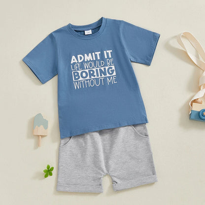Boy Toddler "Admit It" 2 PC Shorts Set